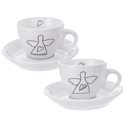 Filiżanka do kawy espresso porcelanowa biała 90 ml 2 sztuki