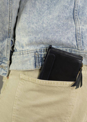 Portfel z dwiema kieszeniami na bilon Rovicky Granatowy