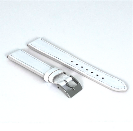 MINET Biały szyty pasek SLIM z luksusowej skóry Top Grain - 14