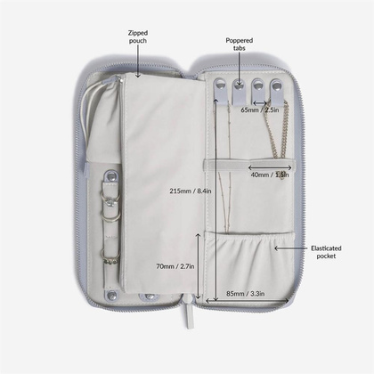 Pudełko podróżne na biżuterię z miejscem na pierścionki Stackers lawendowe