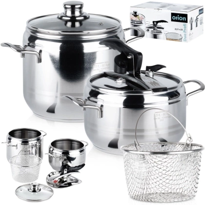 Szybkowar garnek stalowy ciśnieniowy zestaw garnków 2 szt. 3,5 5 l PROFI duo