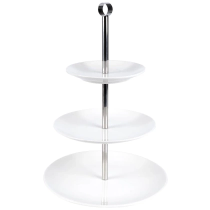 Patera porcelanowa 3-poziomowa biała 25 cm