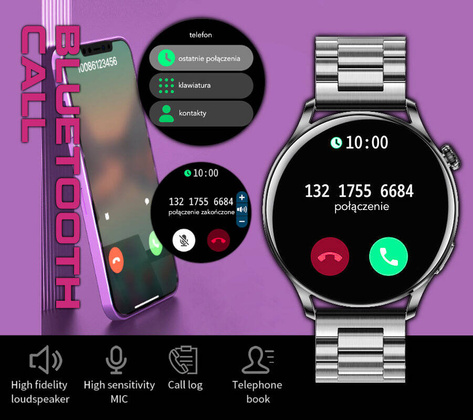 SMARTWATCH Rubicon RNCE81 - WYKONYWANIE POŁĄCZEŃ, PULSOKSYMETR (sr045c)