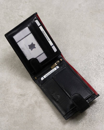 Skórzany portfel męski z kieszenią na dowód rejestracyjny