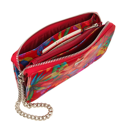 Portfel damski skórzany czerwony BajuBaj duży ręcznie szyty PD2403s116RFID