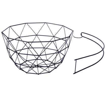 Koszyk na owoce i warzywa z wieszakiem kosz metalowy czarny miska loft