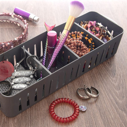 Organizer pojemnik kuchenny na przyprawy w torebkach zioła dzielony szary