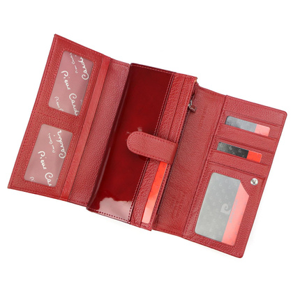 Duży skórzany portfel damski Pierre Cardin