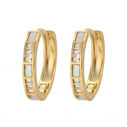 Kolczyki ze stali szlachetnej platerowane 14k złotem, z cyrkoniami KOŁA KST3417