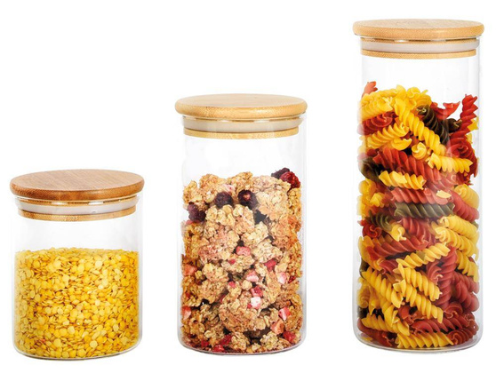 Szklany słoik ECO STORAGE, brązowy, transparentny