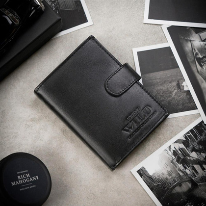 Skórzany portfel męski z kieszonką na kartę