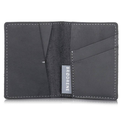 Skórzany męski portfel slim wallet BRØDRENE SW07 szary - min. zamówienie 20 / 50 / 100 szt.