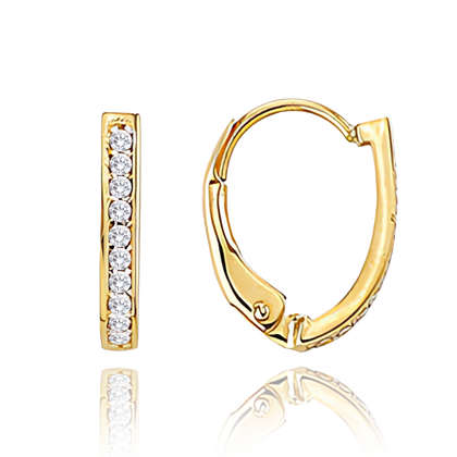 MINET Złote kolczyki z białymi cyrkoniami Au 585/1000 1,55g