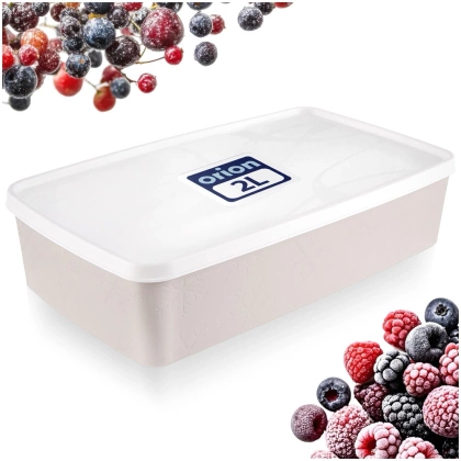 Pojemnik na żywność z pokrywką beżowy 2 l