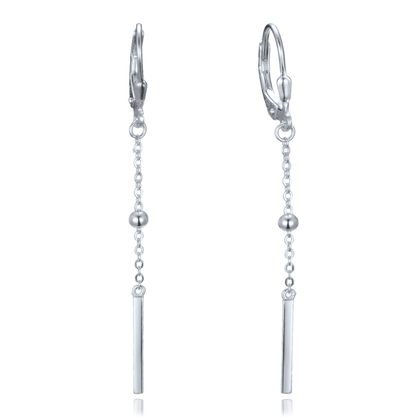 MINET Kolczyki wiszące srebrne z kulkami i pręcikami