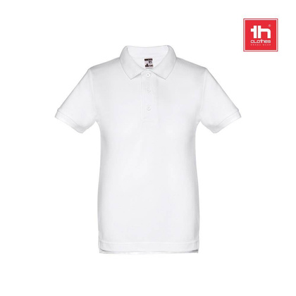 THC ADAM KIDS WH. Koszulka polo z krótkim rękawem dla dzieci (unisex). Kolor biały