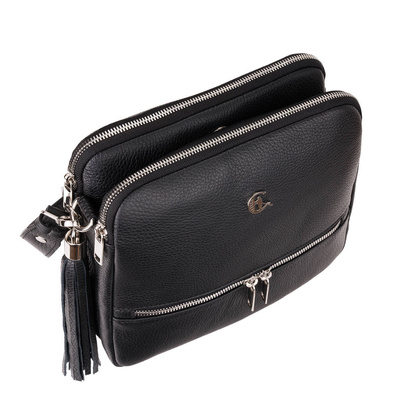 Torebka listonoszka Canaletto z naturalnej skóry groszkowanej i srebrnymi detalami TD840