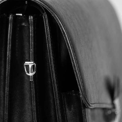 Skórzana teczka męska na ramię aktówka czarna - Pavone Nero Savio 2294 BL