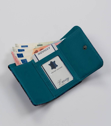 Portmonetka damska ze skóry naturalnej ze wzorem motyli — Lorenti