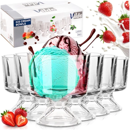 Pucharki do lodów szklane 290 ml 6 szt.