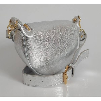 Włoska listonoszka, nerka Vera Pelle Złote okucia kółka Srebrna LN633ARG2