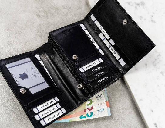 Duży portfel damski z bydlęcej skóry naturalnej