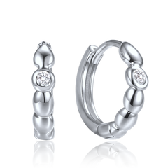 MINET Eleganckie kolczyki srebrne z białą cyrkonią