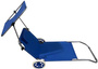LEŻAK SKŁADANY PLAŻOWY Z DASZKIEM NA KÓŁKACH 112x62x60-90CM NIEBIESKI
