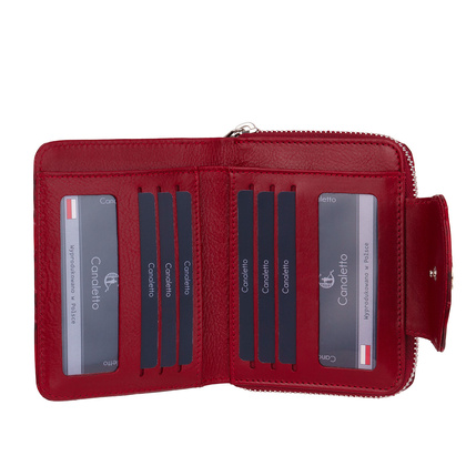 Czerwony portfel damski Canaletto – elegancja, funkcjonalność i ochrona RFID PD1266s90