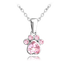 MINET Srebrny naszyjnik ŁAPA z różowymi cyrkoniami
