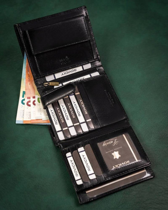 Duzy skorzany portfel meski z systemem RFID