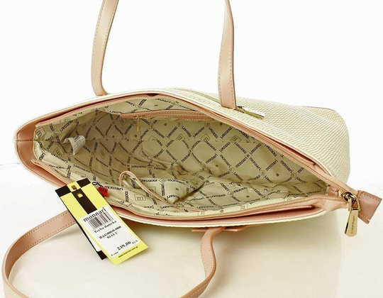 MONNARI Wygodna torebka shopper bag z motylkiem biały - min. zamówienie 20 / 50 / 100 szt.