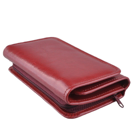 Portfel damski skórzany KEMER P14 Bordowy - min. zamówienie 20 / 50 / 100 szt.