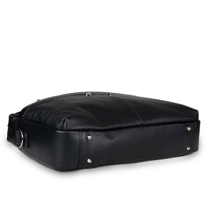 Skórzana torba męska na ramię laptopa 15,6" czarna - Pavone Nero Palermo 2492 BL