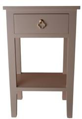 Szafka z jedną szufladą beżowa ze złotymi uchwytami