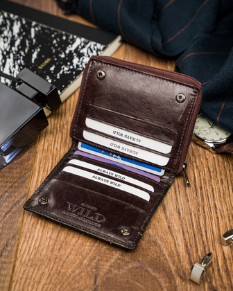Portfel męski skórzany na karty