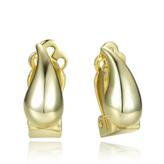 MINET Pozłacane kolczyki srebrne krople z klipsami na uszy bez dziurek