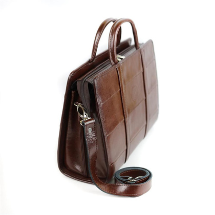 515 Damski kuferek duży pasy - jasny brąz KEMER