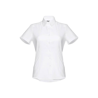 THC LONDON WOMEN WH. Damska koszula oxford z krótkim rękawem. Kolor biały
