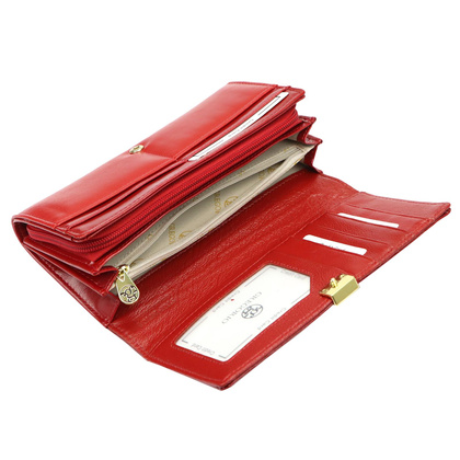 Portfel damski skórzany PELLUCCI NL-106 czerwony