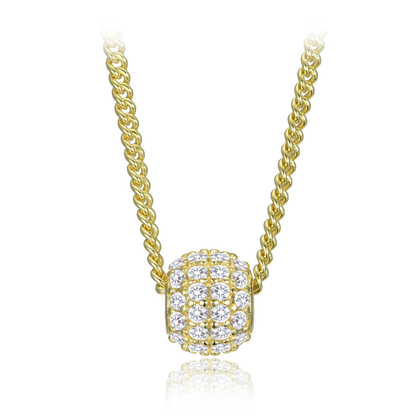 MINET Elegancki pozłacany srebrny naszyjnik z cyrkonią