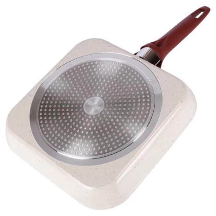 Patelnia grillowa kwadratowa granitowa 27x27 cm TERRESTRIAL