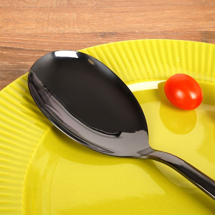Łyżka do sałaty stalowa czarna 25 cm BLACK