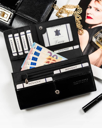 Duzy portfel damski ze skory naturalnej i ekologicznej