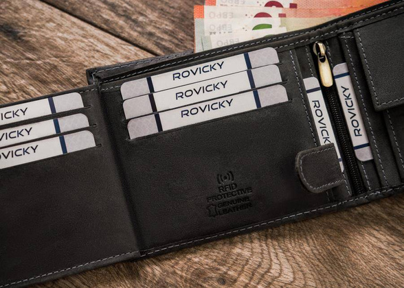 Portfel męski skórzany N992-CHM-DOG-2 Czarny