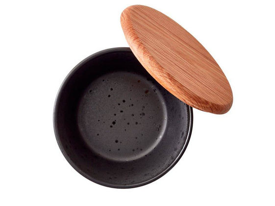 Zestaw misek kamionkowych z pokrywką 3szt. czarny 12485