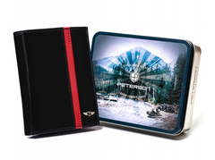 Skórzany, duży portfel męski w orientacji pionowej