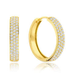 MINET Złote kolczyki z białymi cyrkoniami Au 585/1000 2,50g