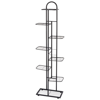 Kwietnik 8-poziomowy na doniczki metalowy czarny 153 cm