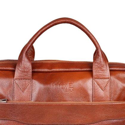 Skórzana torba męska brązowa na ramię laptopa 15,6" - Pavone Nero Parma 2454 BR